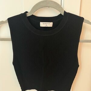 Aritzia Babaton Sculpt Knit Muscle Cropped Tank in black